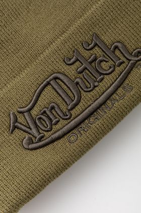 Von Dutch caciula culoarea verde, din tricot gros