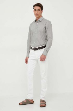 BOSS cămașă bărbați, culoarea bej, cu guler clasic, slim 50478620