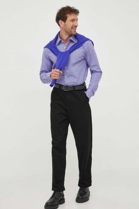 BOSS cămașă bărbați, culoarea bej, cu guler clasic, slim 50478620