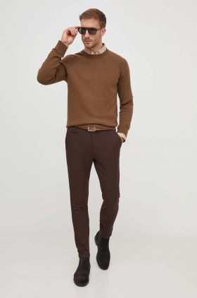 BOSS cămașă bărbați, culoarea bej, cu guler clasic, slim 50478620