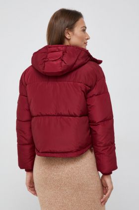 Pepe Jeans geaca femei, culoarea bordo, de iarna