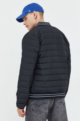 Hollister Co. geaca bomber barbati, culoarea negru, de tranzitie