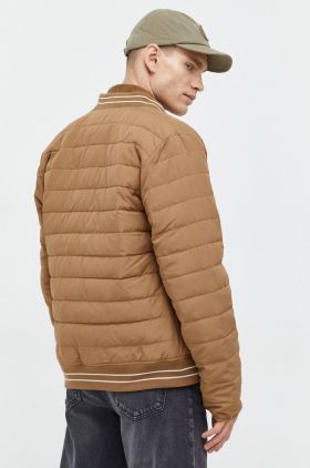 Hollister Co. geaca bomber barbati, culoarea maro, de tranzitie