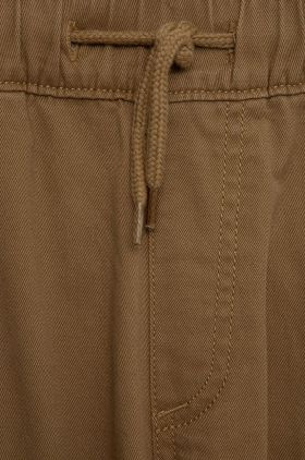 Abercrombie & Fitch pantaloni copii culoarea maro, neted