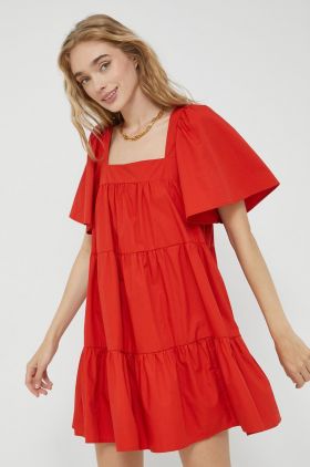 Abercrombie & Fitch rochie culoarea rosu, mini, evazati