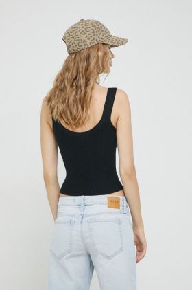 Abercrombie & Fitch top femei, culoarea negru