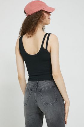 Abercrombie & Fitch top femei, culoarea negru