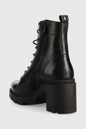 Wojas cizme de piele femei, culoarea negru, cu toc drept, izolat