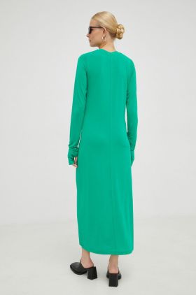 Herskind rochie culoarea verde, midi, mulata