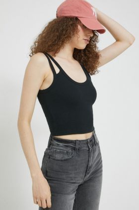 Abercrombie & Fitch top femei, culoarea negru