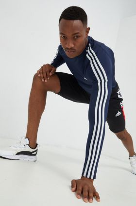 adidas Performance mânecă lungă de antrenament Techfit 3-stripes , culoarea albastru marin, cu imprimeu