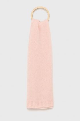 American Vintage esarfa din amestec de lana culoarea roz, neted