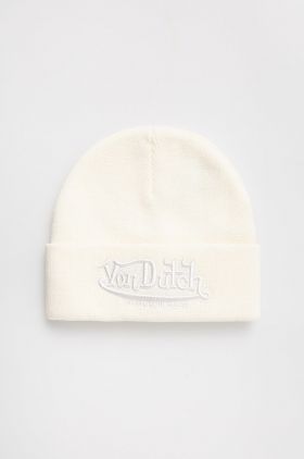 Von Dutch caciula culoarea bej, din tricot gros