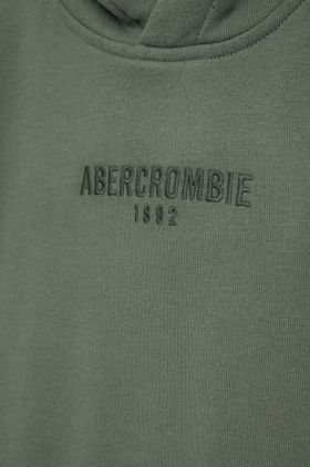 Abercrombie & Fitch bluza copii culoarea verde, cu glugă, cu imprimeu