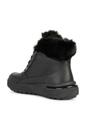 Geox ghete din piele pentru copii Dalyla B Abx femei, culoarea negru, cu toc plat, izolat