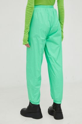 American Vintage pantaloni de trening femei, culoarea verde,