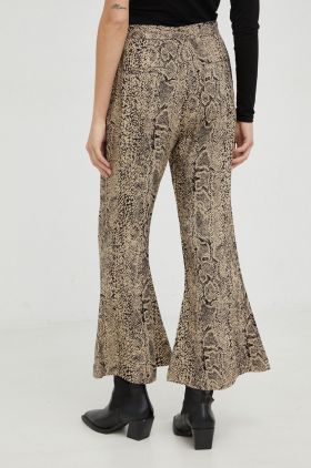 By Malene Birger pantaloni femei, culoarea maro, evazati, high waist