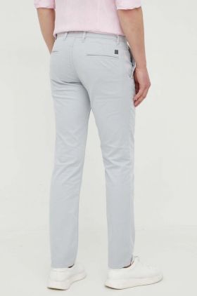 BOSS pantaloni CASUAL bărbați, culoarea gri, cu fason chinos 50470813
