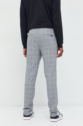Hollister Co. pantaloni barbati, culoarea gri, mulata