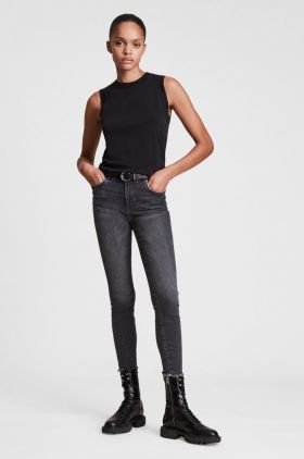 AllSaints top din bumbac culoarea negru