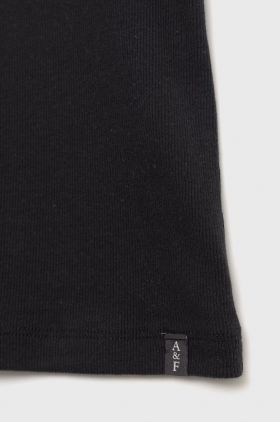 Abercrombie & Fitch tricou copii culoarea maro, cu turtleneck