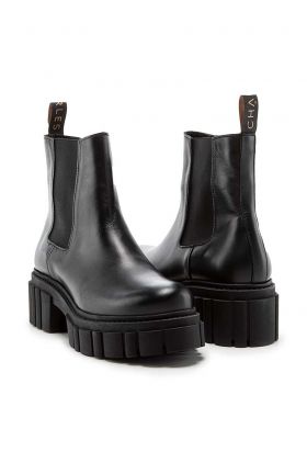 Charles Footwear ghete chelsea de piele femei, culoarea negru, cu platforma