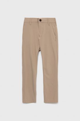 Abercrombie & Fitch pantaloni copii culoarea bej, neted