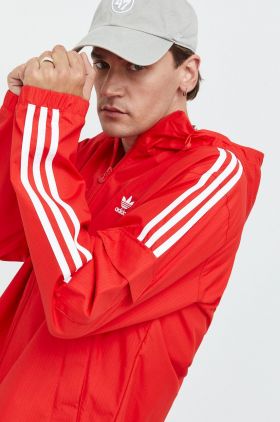 adidas Originals geaca barbati, culoarea rosu, de tranzitie