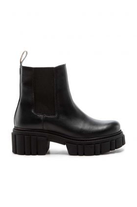 Charles Footwear ghete chelsea de piele femei, culoarea negru, cu platforma
