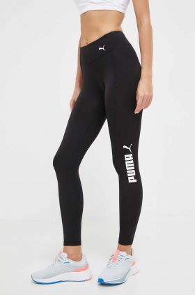 Puma leggins de antrenament Train All Day culoarea negru, cu imprimeu