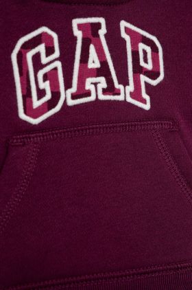 GAP bluza copii culoarea violet, cu glugă, cu imprimeu