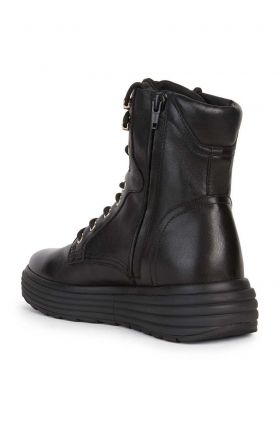 Geox cizme de piele Phaolae femei, culoarea negru, cu platforma