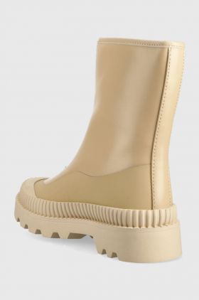 Pepe Jeans botine Gum Zip femei, culoarea bej, cu platforma