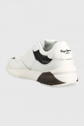 Pepe Jeans sneakers din piele No22 22 Bass M, culoarea alb