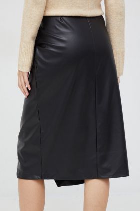 Dkny fusta culoarea negru, midi, drept