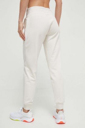 Dkny pantaloni de trening femei, culoarea bej, melanj