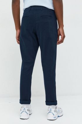 Abercrombie & Fitch pantaloni barbati, culoarea albastru marin, cu fason chinos