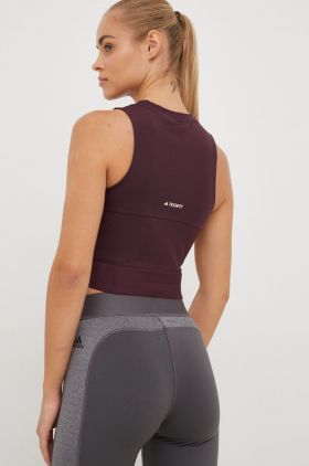 adidas Performance top de antrenament Techfit culoarea violet