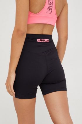 LaBellaMafia pantaloni scurți de antrenament Highlight 2 femei, culoarea negru, cu imprimeu, high waist