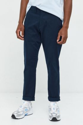 Abercrombie & Fitch pantaloni barbati, culoarea albastru marin, cu fason chinos