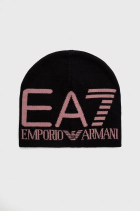 EA7 Emporio Armani caciula culoarea negru, din tesatura neteda