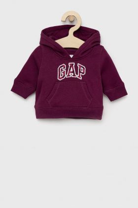 GAP bluza copii culoarea violet, cu glugă, cu imprimeu