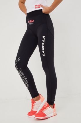 LaBellaMafia leggins de antrenament The Act femei, culoarea negru, cu imprimeu