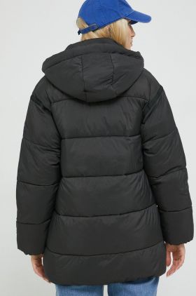 Superdry geaca femei, culoarea negru, de tranzitie