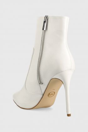 MICHAEL Michael Kors cizme de piele Rue femei, culoarea alb, cu toc cui