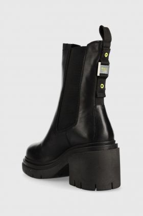 Blauer cizme Zenda femei, culoarea negru, cu toc drept