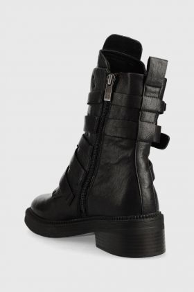 Dkny cizme de piele Ita femei, culoarea negru, cu platforma