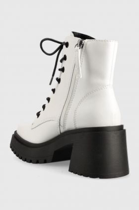 Steve Madden cizme de piele Freeport femei, culoarea alb, cu toc drept