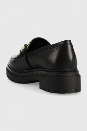 MICHAEL Michael Kors mocasini de piele Parker femei, culoarea negru, cu platforma