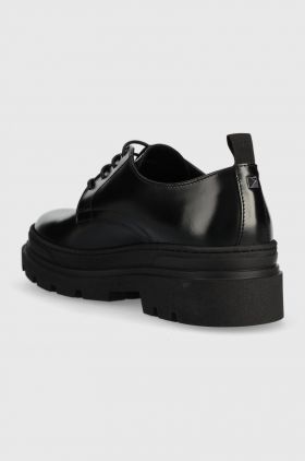 Karl Lagerfeld pantofi de piele Bureau Ii barbati, culoarea negru